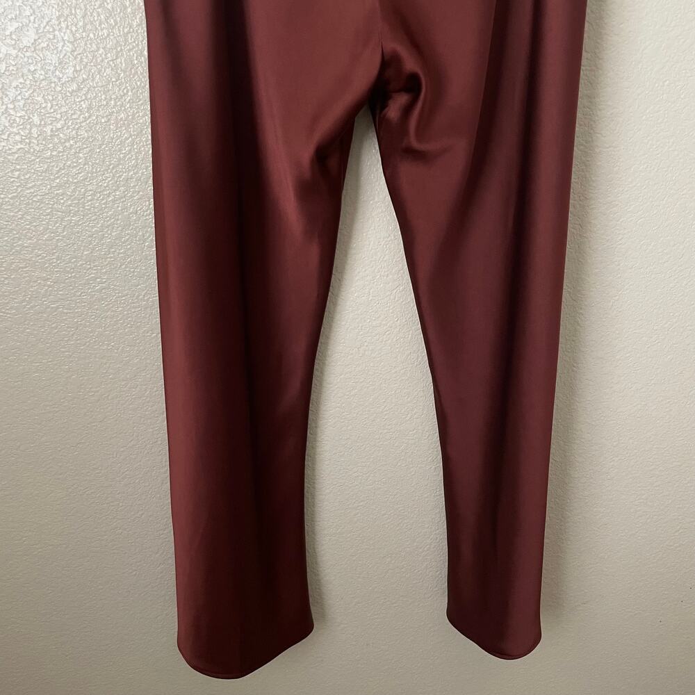 La Ligne Pants Womens Large Spice Colby Satin Wide Leg Pull On Quiet Luxury - Picture 7 of 11